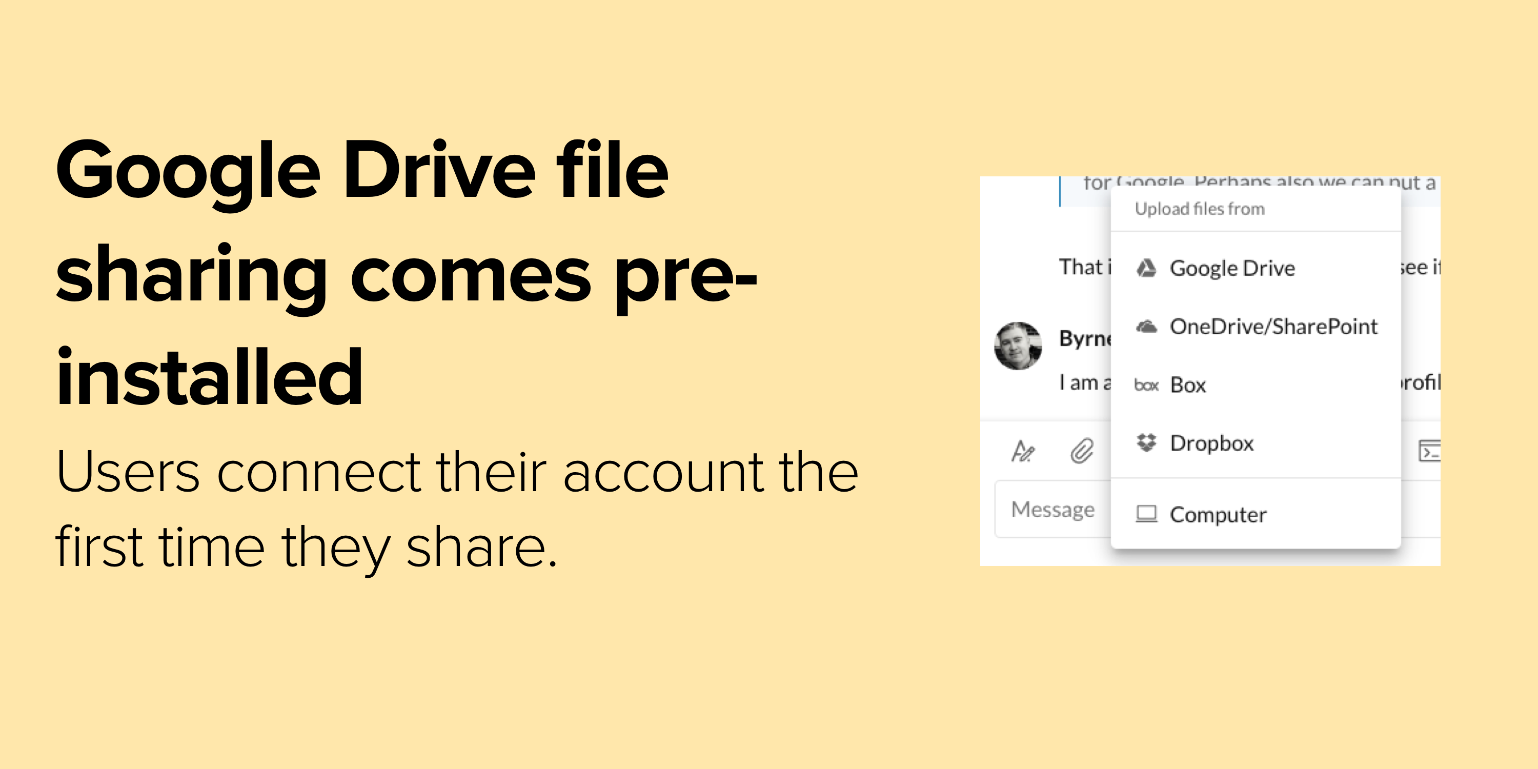 Google Drive File Sharing App Integration with BT Cloud Work