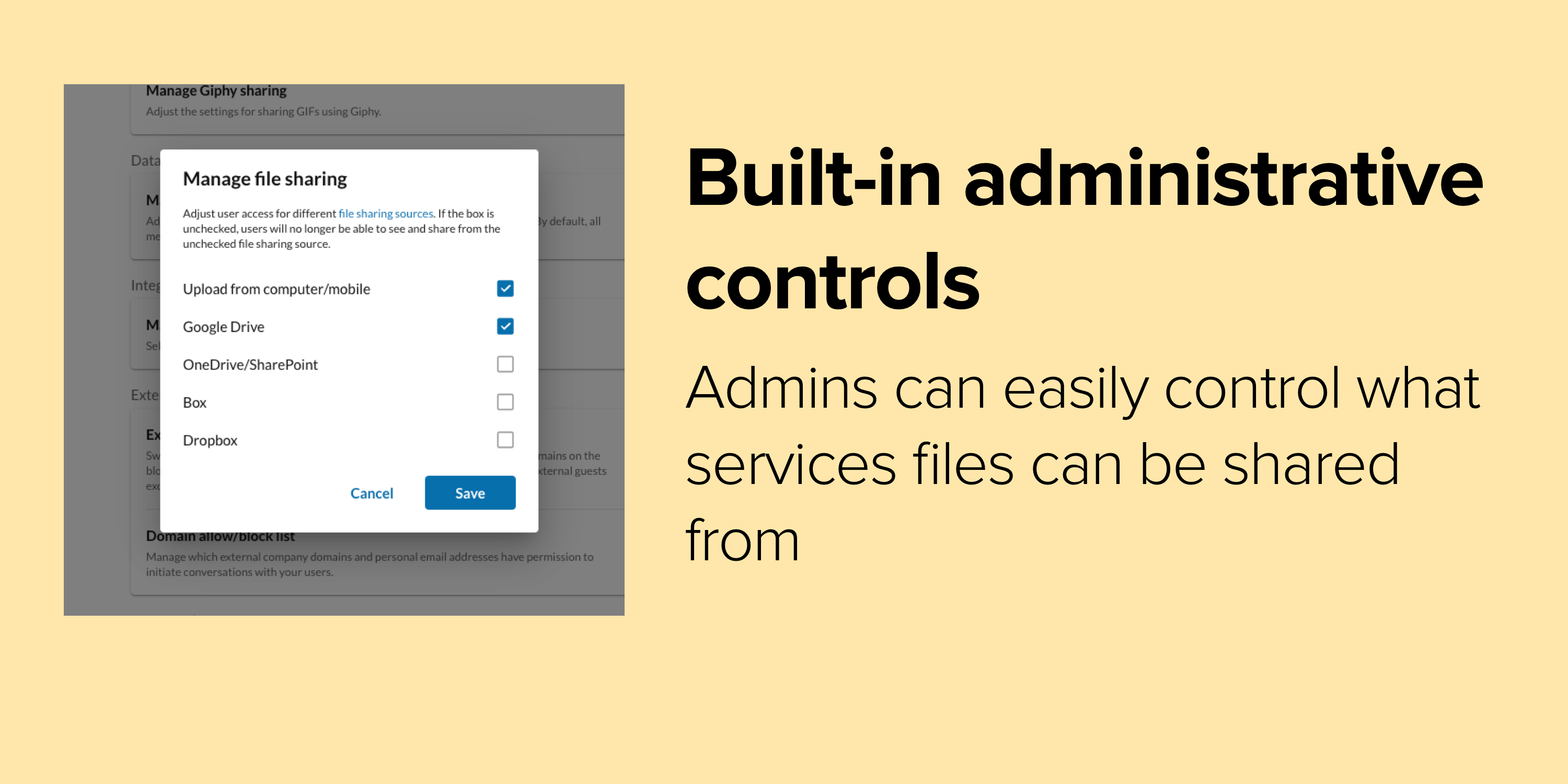 Google Drive File Sharing App Integration with BT Cloud Work