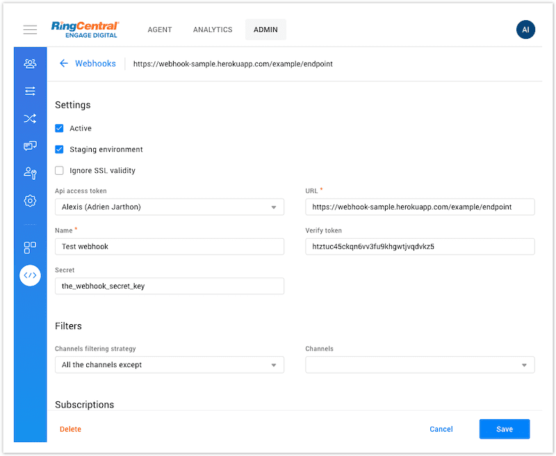 Registering a Webhook
