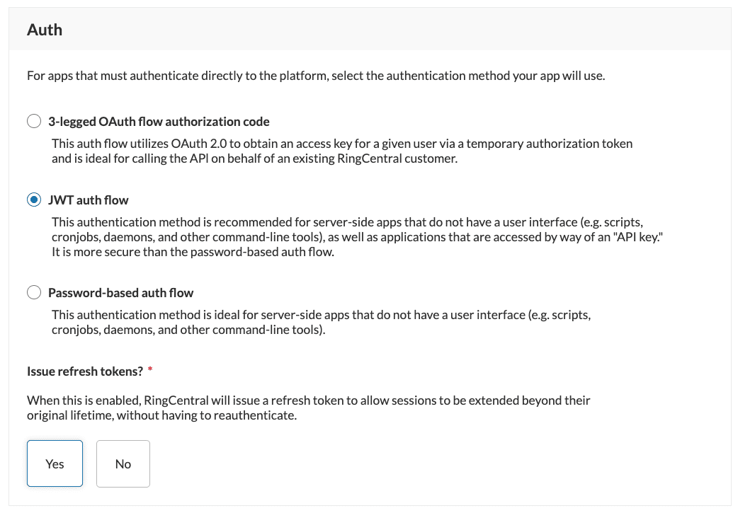 Configuring apps to use JWT